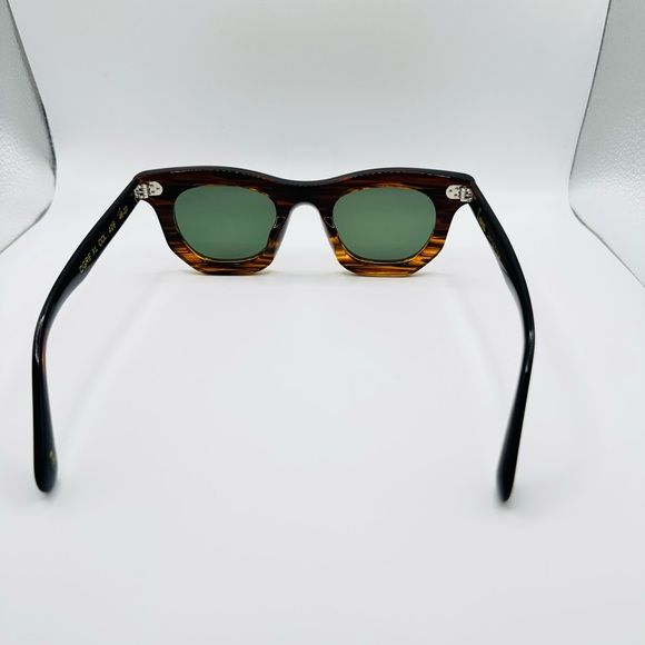 Lesca Tortoiseshell Green Lens Men’s Sunglasses - Picture 4 of 10